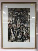 Anne Brodie : Crucifixions, watercolour, 38cm x 56cm, signed,
