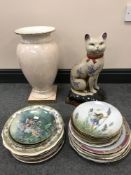 A large quantity of assorted wall plates, Heinrich Villeroy and Bosch fairy plates,