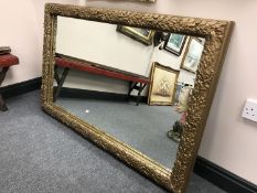 A late 19th century gilt framed overmantel mirror