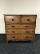 A George III mahogany secretaire chest
