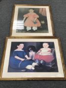 Two gilt framed prints - children in Victorian clothing