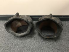 Five garden frogs head pots