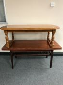 A Danish teak extending coffee table and one other
