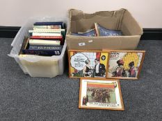 Two boxes of books relating to music and sheet music
