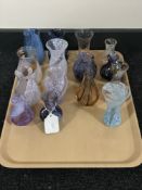 A tray of fifteen assorted Caithness glass vases CONDITION REPORT: A couple with