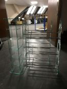 Two metal and perspex shoe racks,