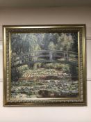 An Artagraph edition - A stream by a bridge, 66cm x 63cm,