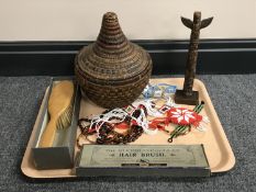 A tray comprising of a Steroline deluxe hair brush in original box,