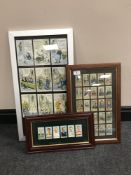 A framed set of Recruit cigarette card reprints,