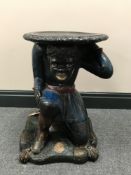 A 19th century blackamoor plant stand,
