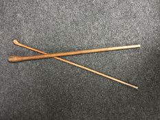 Two wooden shillelaghs