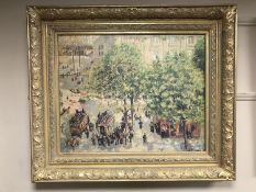 An Artagraph edition - figures in a continental street, 79cm x 64cm,