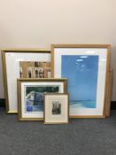 A contemporary gilt framed print depicting a Venice scene,