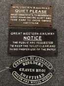 Three cast metal plaques - railways