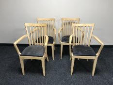 A set of four contemporary beach armchairs