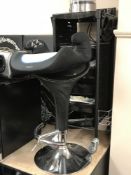 A hair dressing trolley, pair of steps, gas lift bar bar stool,