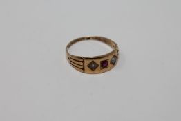 A 15ct gold ruby and pearl ring CONDITION REPORT: The ring weighs 2.8g.