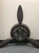 An aircraft propeller wall clock