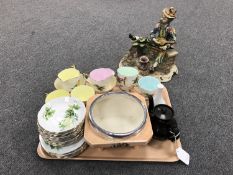 A tray containing a two part Roslyn chine tea service,