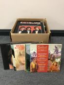 Two boxes and a case containing LP's including 70's and compilations,