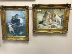 A gilt framed Pears soap advertisement print together with a gilt framed print of a fisherman