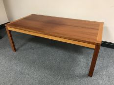 A late 20th century rectangular teak coffee table