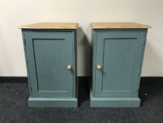 A pair of reclaimed pine topped cabinets