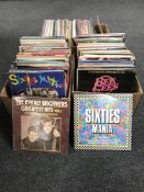 Three boxes containing LP's including compilation albums,