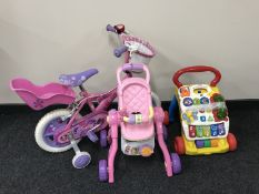 A child's bike with stabilisers,