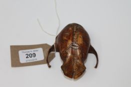 Of Voodoo interest : The skull of a snake with engraved decoration