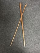 Two wooden shillelaghs