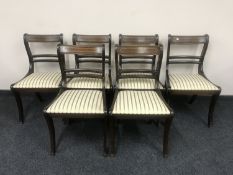 Six inlaid mahogany dining chairs