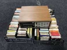 Two crates of 8 tracks including Mike Oldfield,