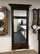 A late Victorian mahogany hall mirror