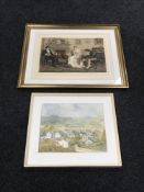 A framed oil on canvas, 'ducks in flight', by Hommes,