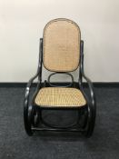 A bentwood rocking chair