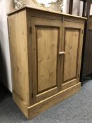 A reclaimed pine double door side cabinet,