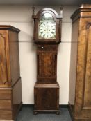 A Victorian mahogany longcased clock with painted dial by Thomas Sewell Newcastle,