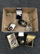A box of a quantity of costume jewellery,