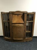 An oak side by side bureau bookcase