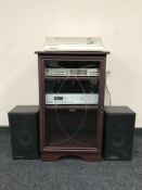 A Morantz turntable and amplifier, together with an acoustic solutions CD player,