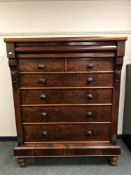 A Victorian mahogany seven drawer chest,