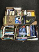 Five boxes of assorted books - reference,