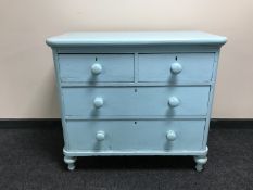 A Victorian pine painted four drawer chest