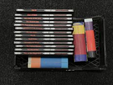 A basket of three volumes : Harry Potter with dust jackets (first edition) and thirteen volumes :