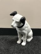 A cast metal HMV dog