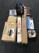 A large quantity of projector equipment - boxed elmo sound projector, boxed Joko editor, tripod,