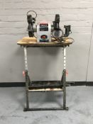 A Ryobi EBG2515 grinder on bench