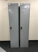 Two metal lockers with keys