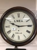 A 19th century and later mahogany wall clock - LNER CONDITION REPORT: 41cm diameter.